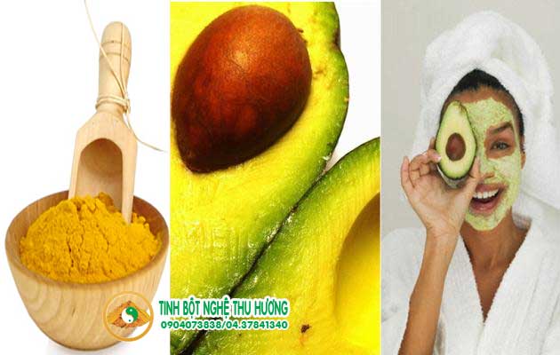 Mặt nạ, mặt nạ tinh bột nghệ, tinh bột nghệ, làn da, làm trắng da, quả bơ, bột nghệ, nghệ vàng