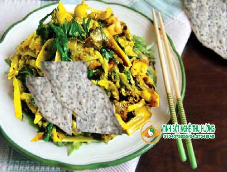 Trai xào, nghệ vàng, trai sông, bánh tráng nướng, tinh bột nghệ, tinh bot nghe, nghe vang, bot nghe