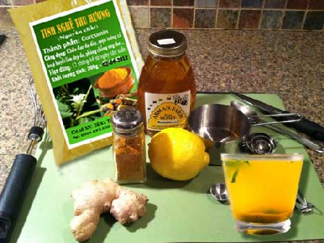 Trà gừng, gừng, nghệ, nghệ vàng, mật ong, cảm lạnh, viêm họng, tinh bột nghệ, bột nghệ, tra gung, trà gừng nghệ, tinh bot nghe, bot nghe, nghe vang