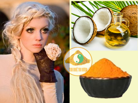 Mặt nạ, mặt nạ tinh bột nghệ, tinh bột nghệ, bột nghệ, dầu dừa, da khô, mat na, mat na tinh bot nghe, tinh bot nghe, bot nghe, dau dua